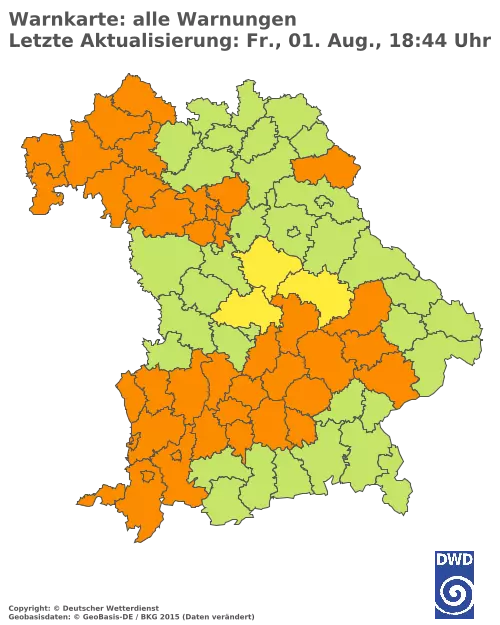 Aktuelle Wetterwarnungen für  Pfaffenhofen a.d.Ilm
