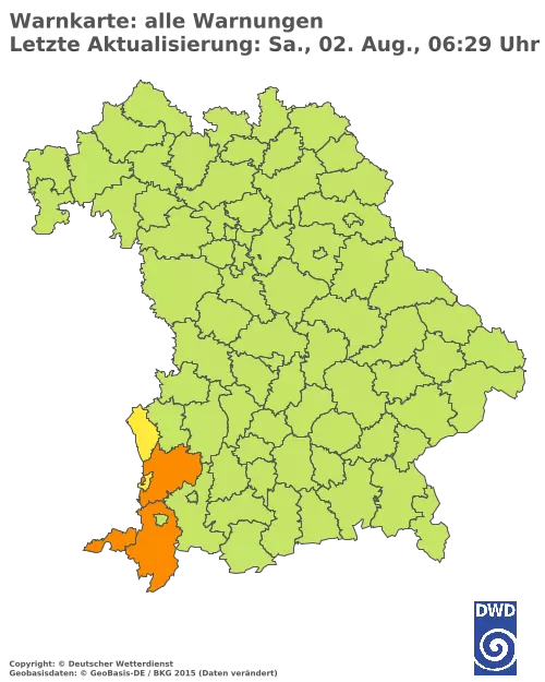 Aktuelle Wetterwarnungen für  Pfaffenhofen a.d.Ilm