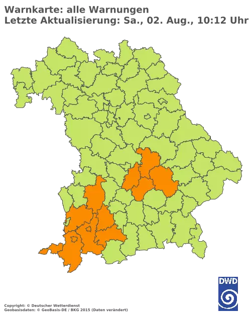 Aktuelle Wetterwarnungen für  Pfaffenhofen a.d.Ilm