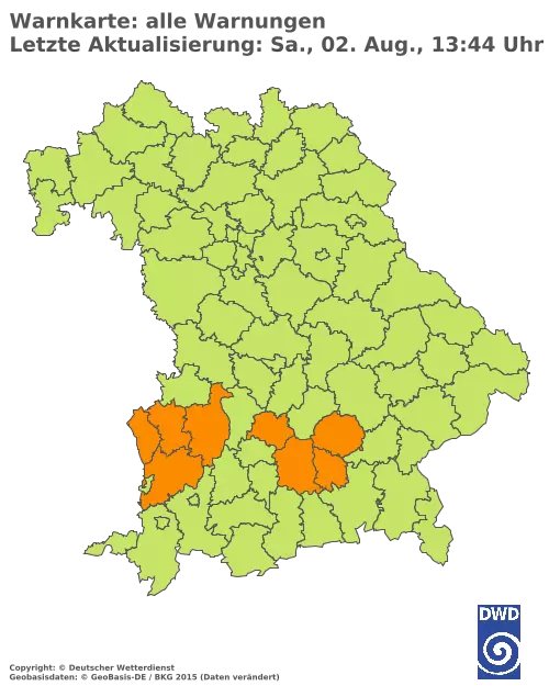 Aktuelle Wetterwarnungen für  Pfaffenhofen a.d.Ilm