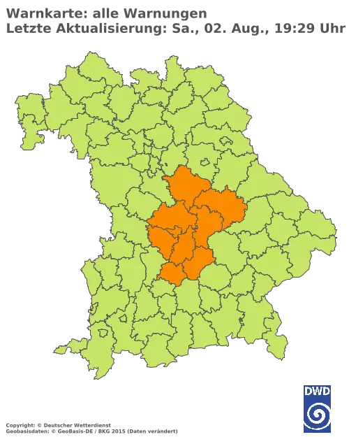 Aktuelle Wetterwarnungen für  Pfaffenhofen a.d.Ilm