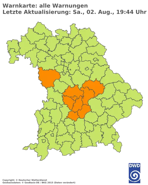 Aktuelle Wetterwarnungen für  Pfaffenhofen a.d.Ilm
