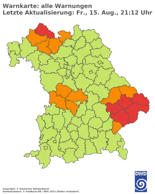 Aktuelle Wetterwarnungen für  Pfaffenhofen a.d.Ilm