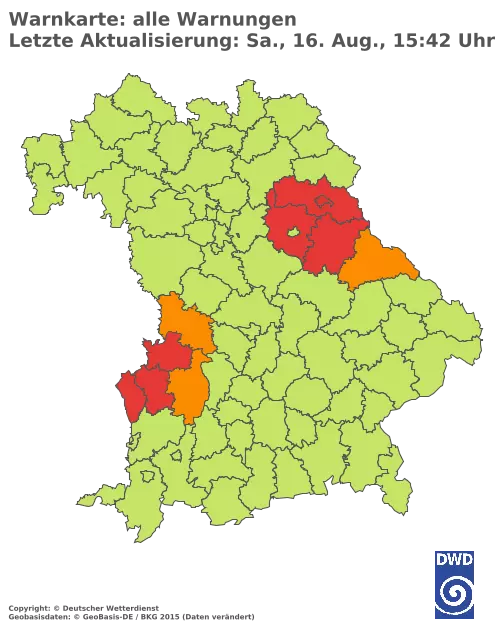 Aktuelle Wetterwarnungen für  Pfaffenhofen a.d.Ilm