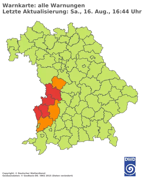 Aktuelle Wetterwarnungen für  Pfaffenhofen a.d.Ilm
