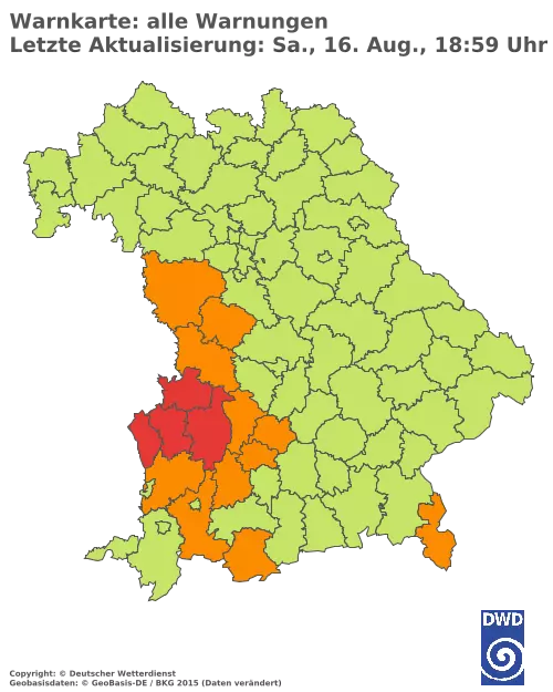 Aktuelle Wetterwarnungen für  Pfaffenhofen a.d.Ilm